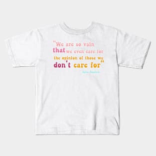 Jane Austen Rainbow Retro Text Quote Kids T-Shirt